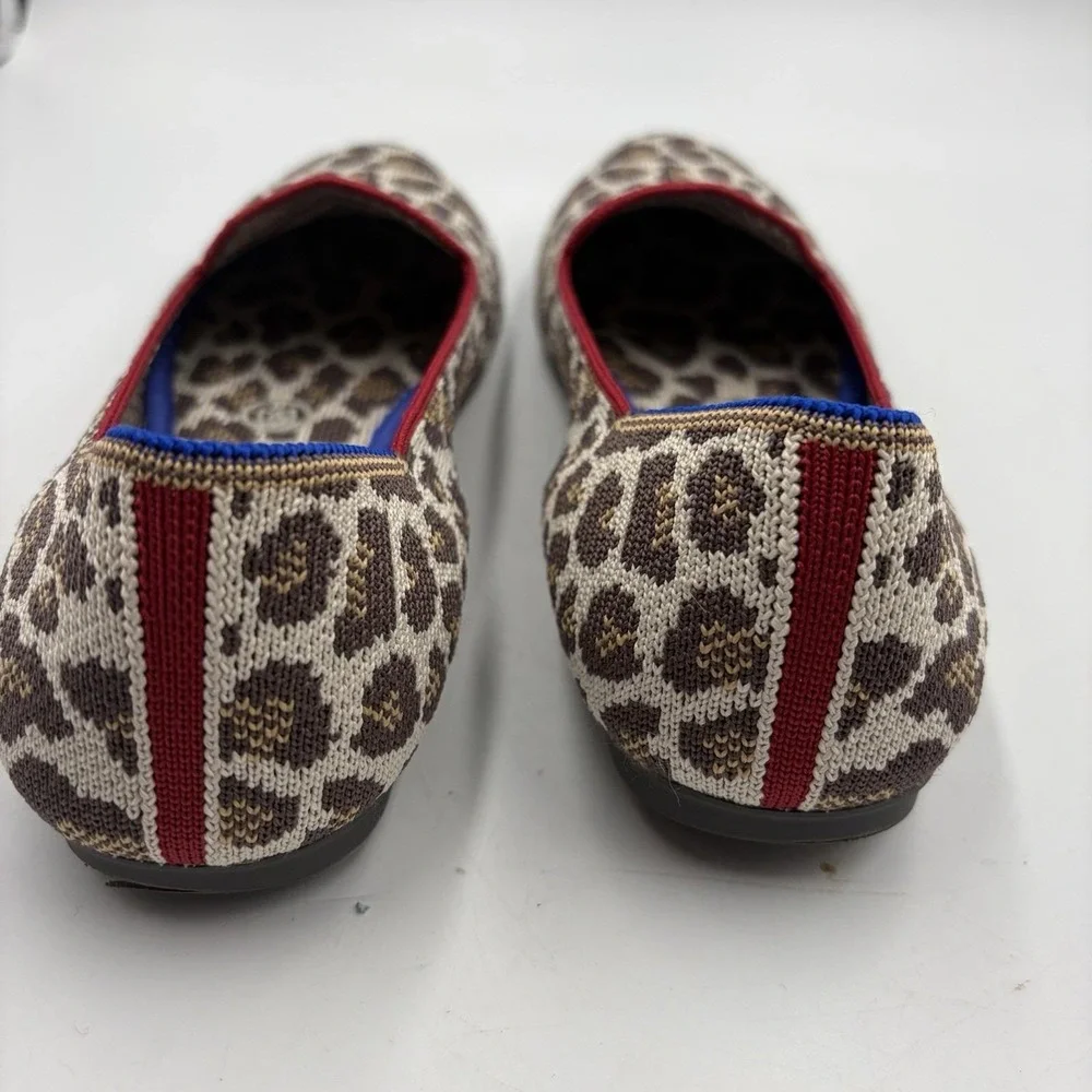 Retired Rothy's Mocha Spot Loafer Flats Womens 7.5 Leopard Knit Slip On‎